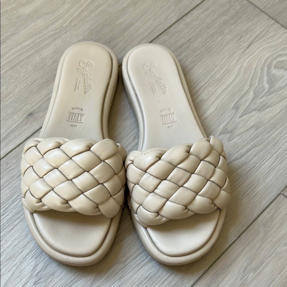 Seychelles Cream Braided Sandals, made in Italy